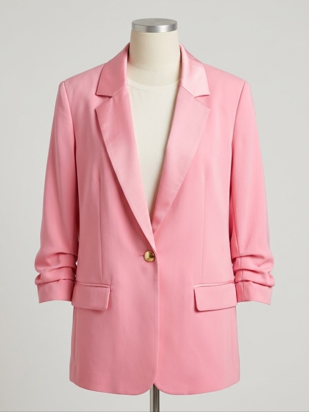 G By Guiliana Pink Single-Button Blazer Jacket, Size 1X